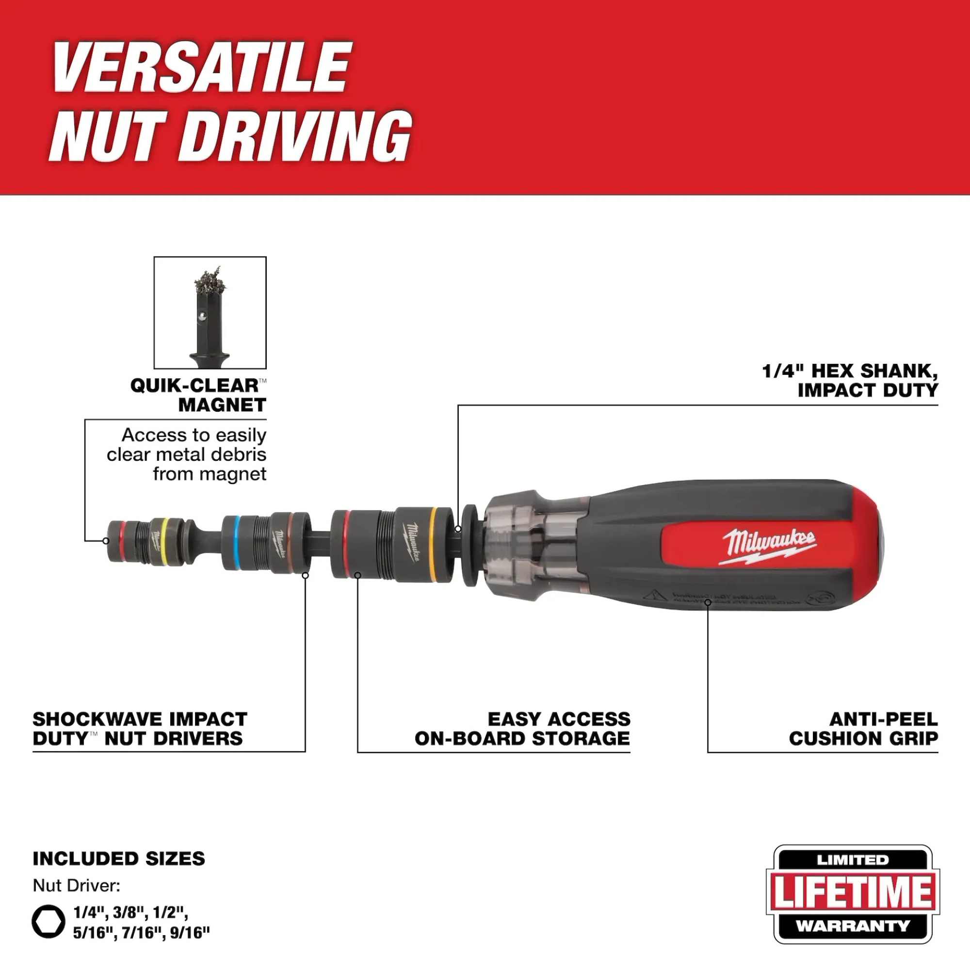 Milwaukee Multi-Nut Driver W/ SHOCKWAVE Impact Duty Magnetic Nut Drivers from Columbia Safety